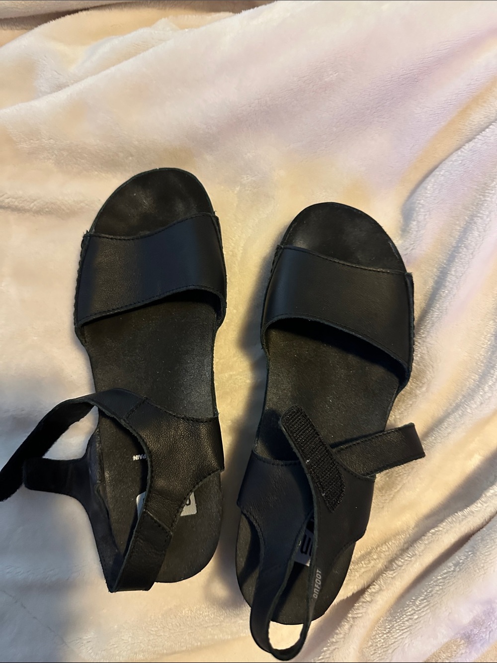 Black Women's Slide Sandals with Ankle Strap